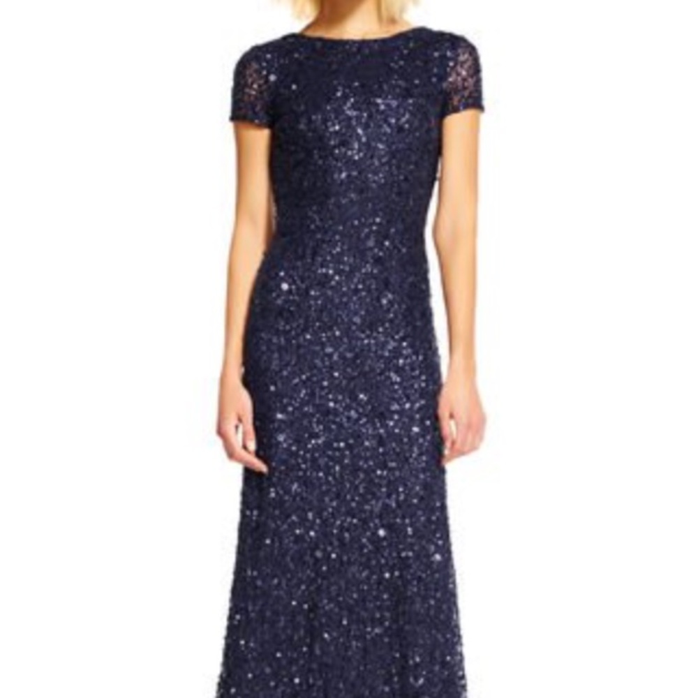 NWT Adrianna Papell navy gown